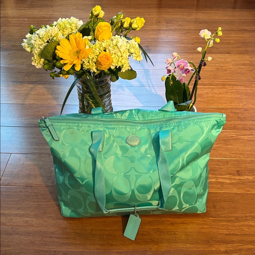 Coach Turquoise Tote/luggage Bag